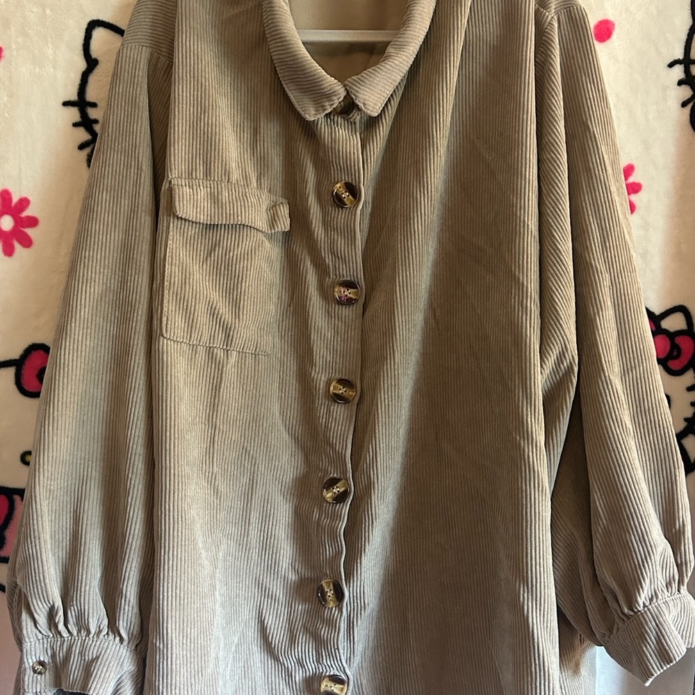 Nasty Gal Beige Corduroy Shirt